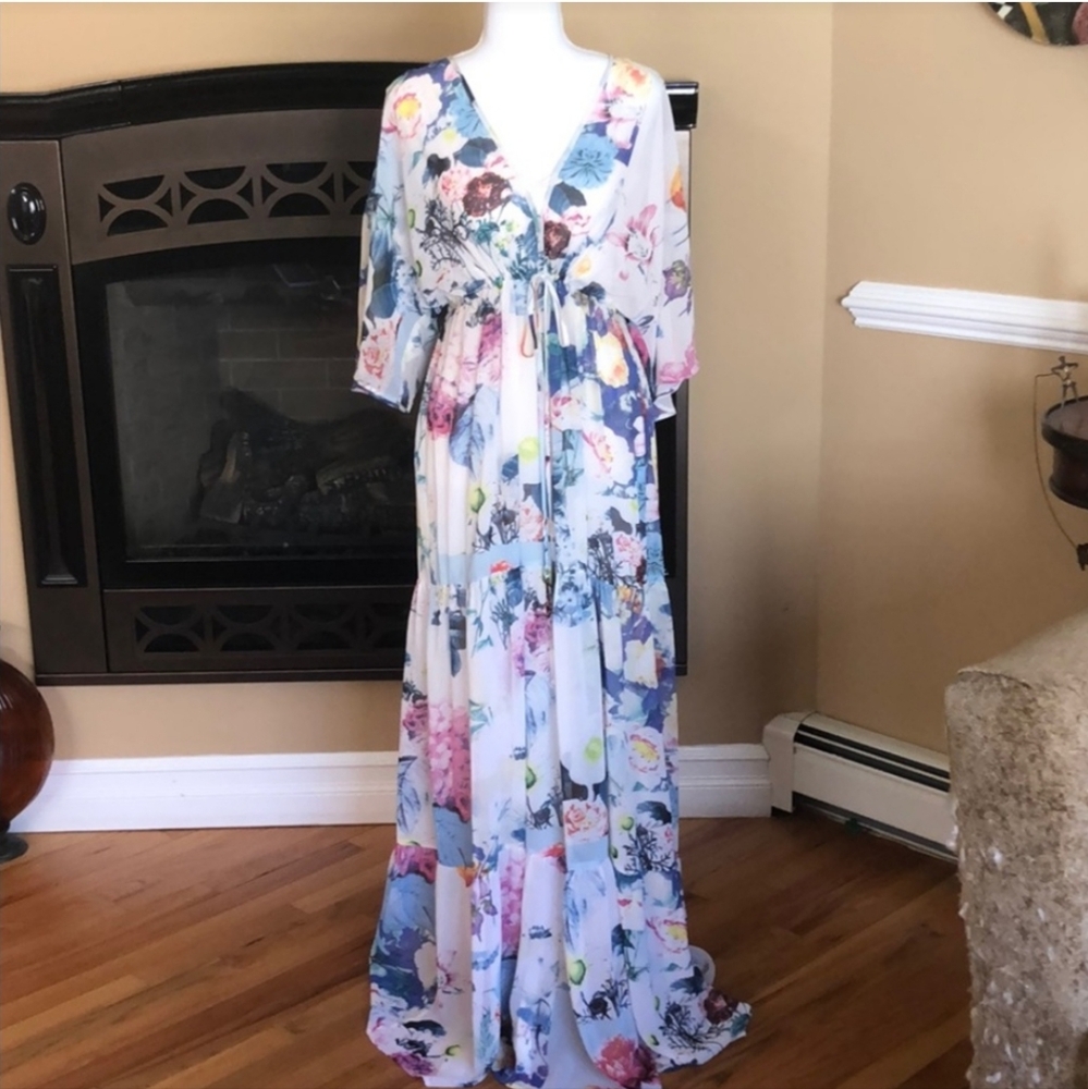 Daniel Rainn Floral Maxi Dress - Multicolor